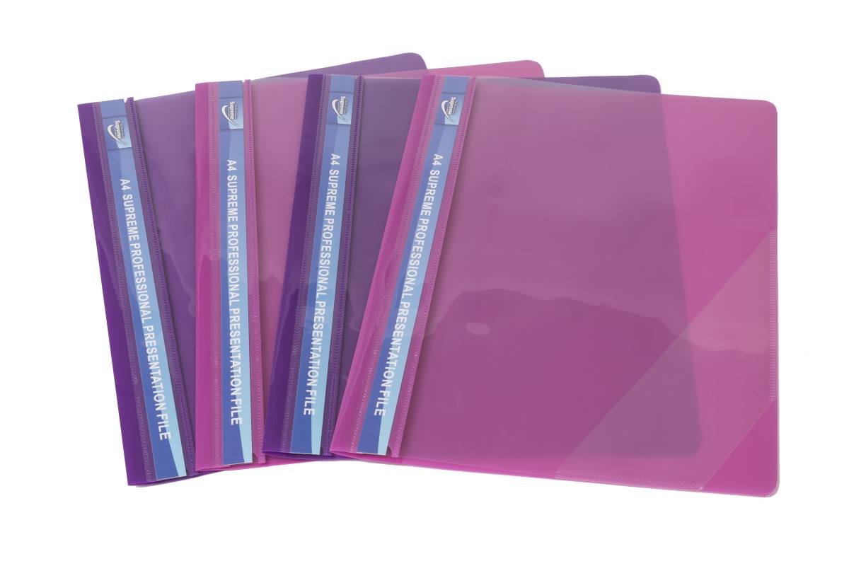 REPORT FILE 4PK A4 PINK/PURPLE (RF-1561)