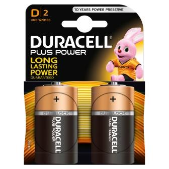 DURACELL BATTERY PLUS POWER D 2PK (LR20)