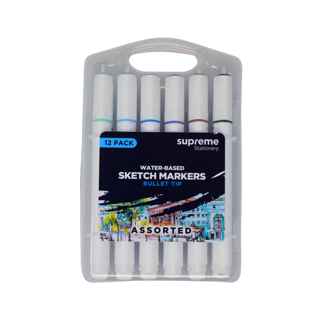 SKETCH MARKERS 12PC WATERBASED (MK-6690)