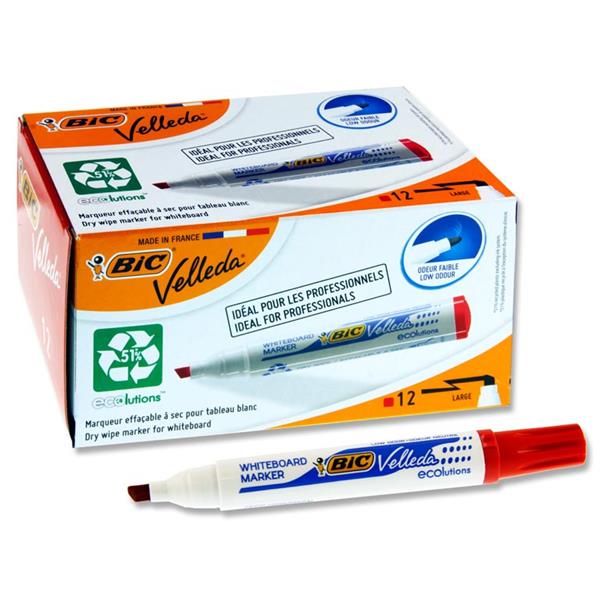 BIC VELLEDA CHISEL WB MARKER RD (904948)