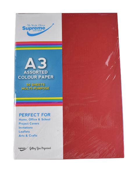 CARD A3 ASSORTED 50PK 180GSM (CC-5163)