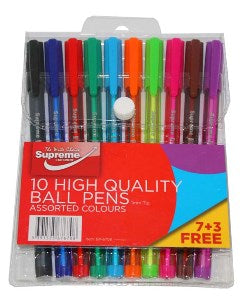 BALL POINT PENS ASST 10PK (BP-6708)