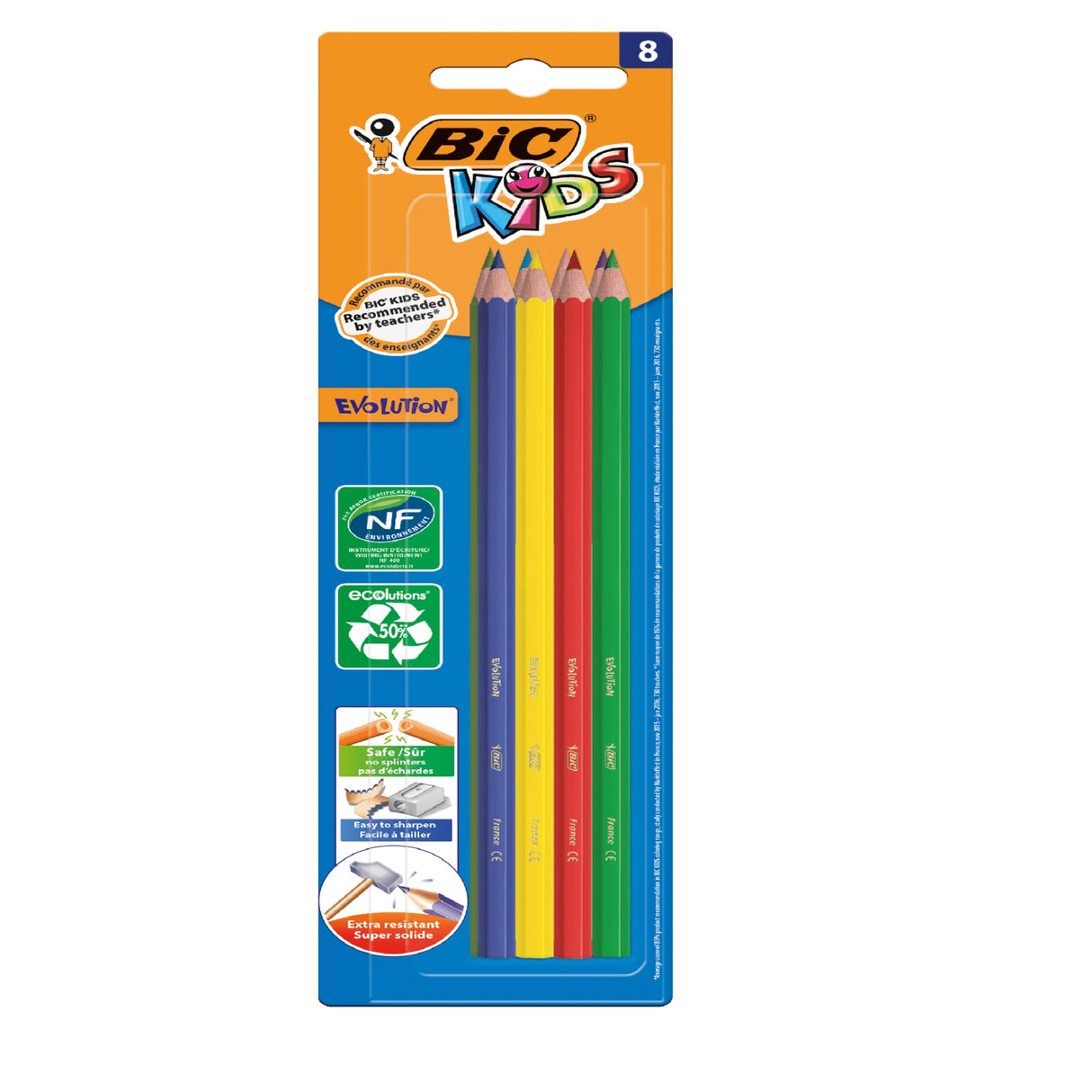 BIC KIDS 8 COLOURING PENCILS (946483)