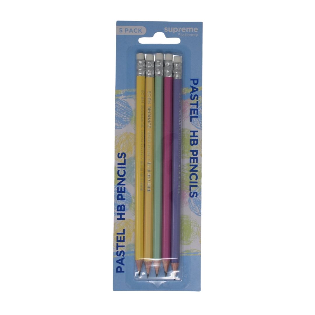 PENCIL HB PASTEL 5PC CARD (HB-2661)