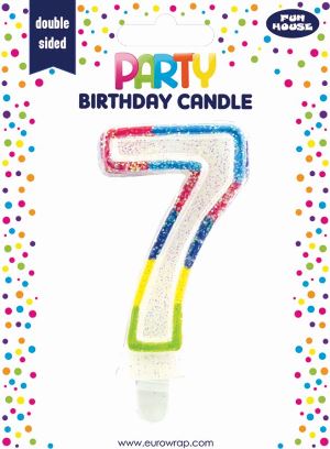 BIRTHDAY CANDLE 7 GLITTERED (6828-7-OBB)