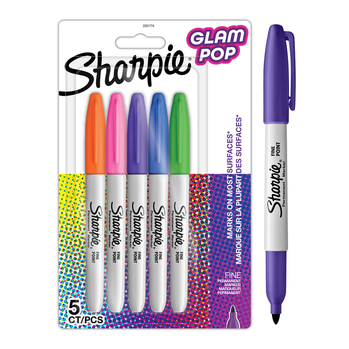 SHARPIE PERM MARKR GLAMPOP 5PK (2201774)