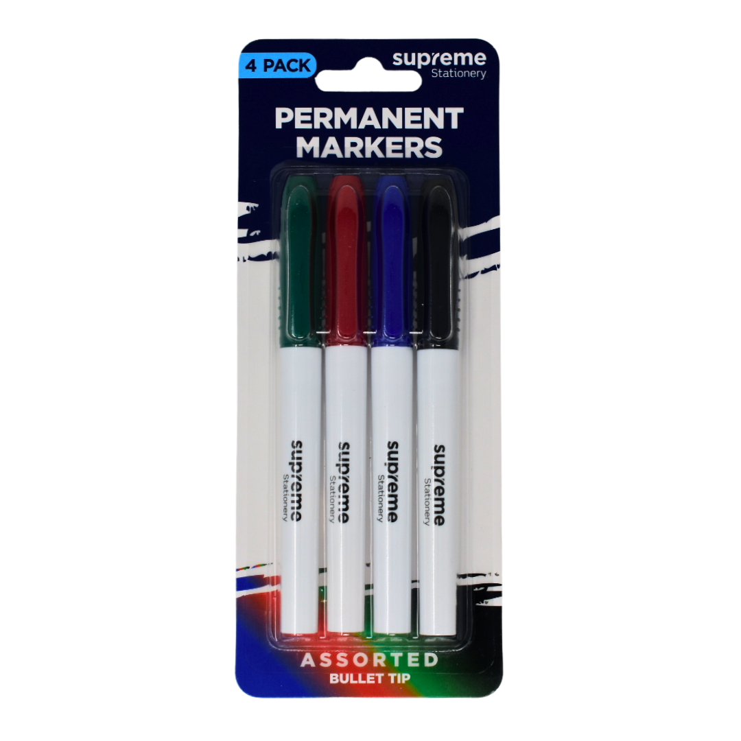 PERMANENT MARKERS 4PACK MIX (PM-6638)