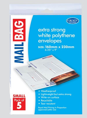 MAILING BAG PP SML 16X23CM 5PK (1300065)