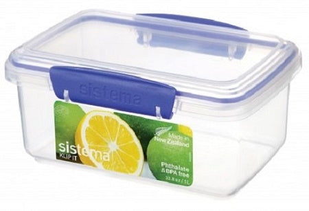 SISTEMA RECT 1L LUNCH BOX CLEAR (1600)