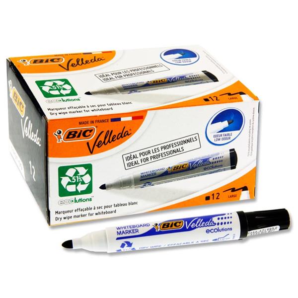 BIC VELLEDA BULLET WB MARKER BK (904937)