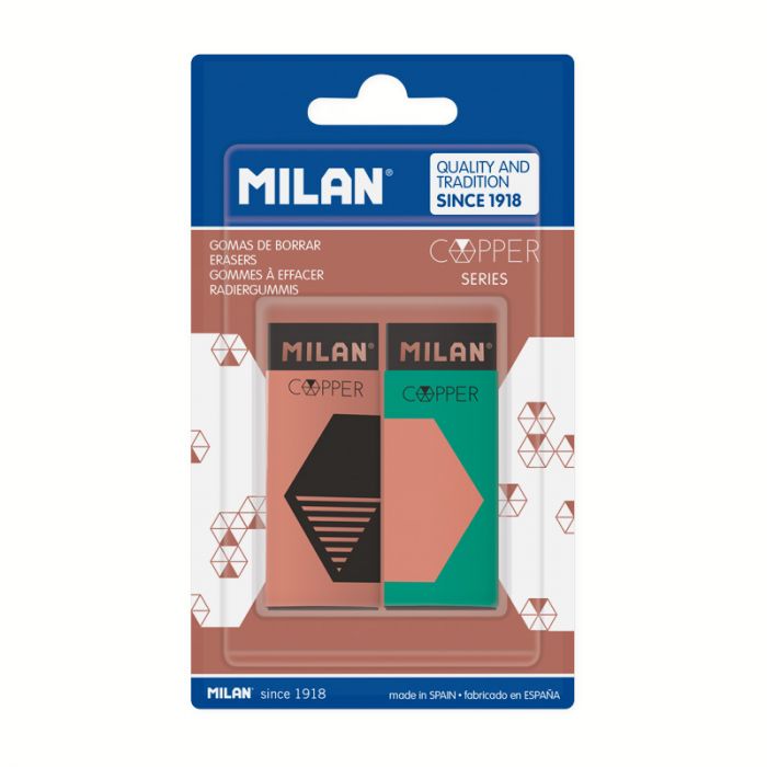 MILAN 320 COPPER ERASERS 2PK (BPM10484)