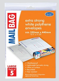 MAILING BAGS PP LARGE 32X44CM 5PK(C262)