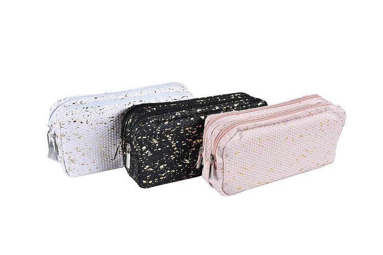 DOUBLE PENCIL CASE GOLD FLECK (PC-7666)