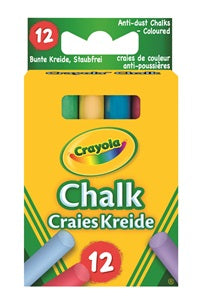CRAYOLA COLOURED CHALK 12PK (010281)