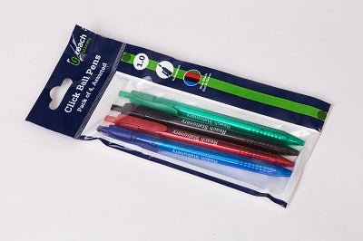BALL PENS ASSORTED CLICK 4PK (86306)