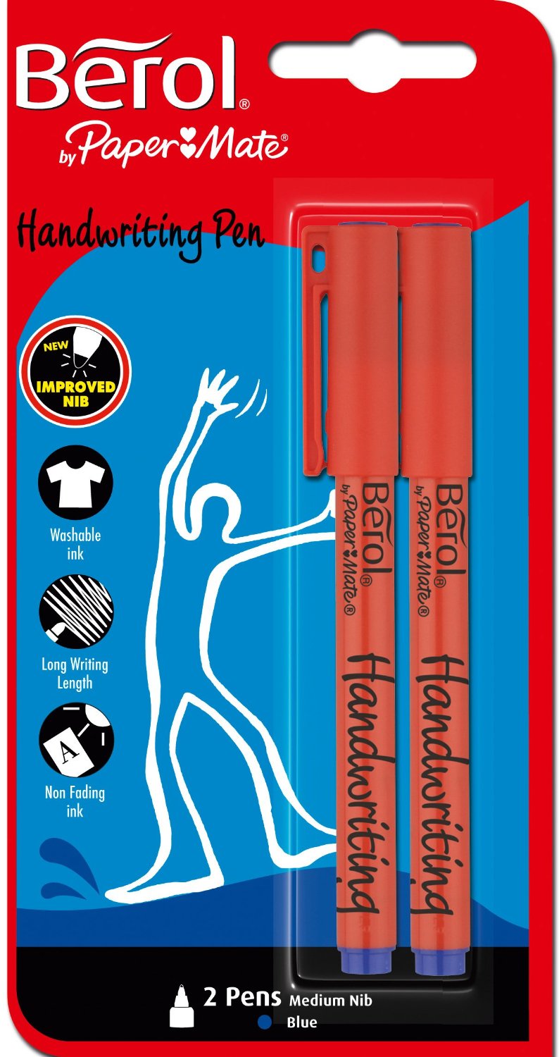 BEROL H/WRITING PENS BLU 2PK (2056932)