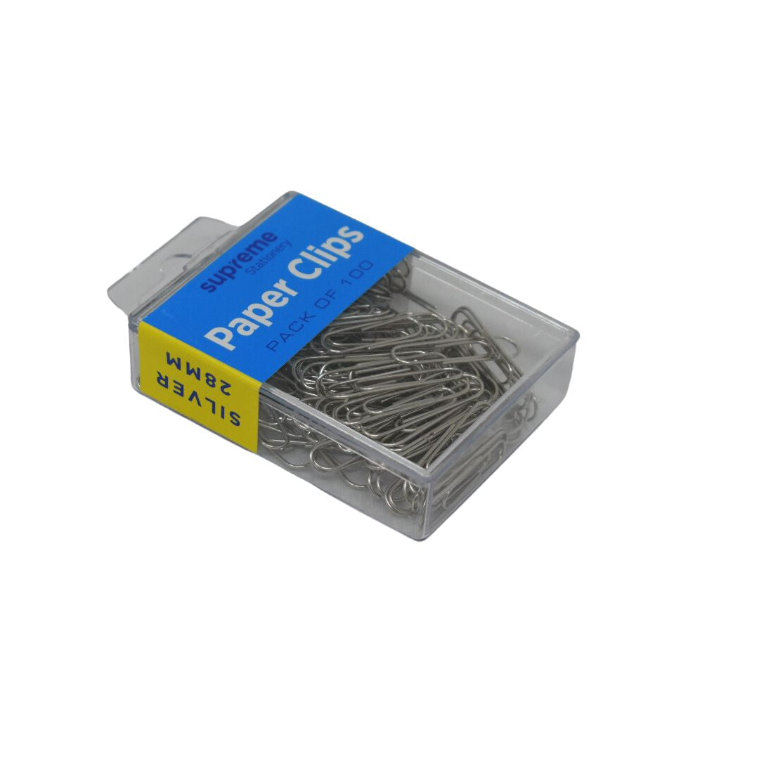 PAPER CLIPS SILVER 28MM 100PC (PC-1183)