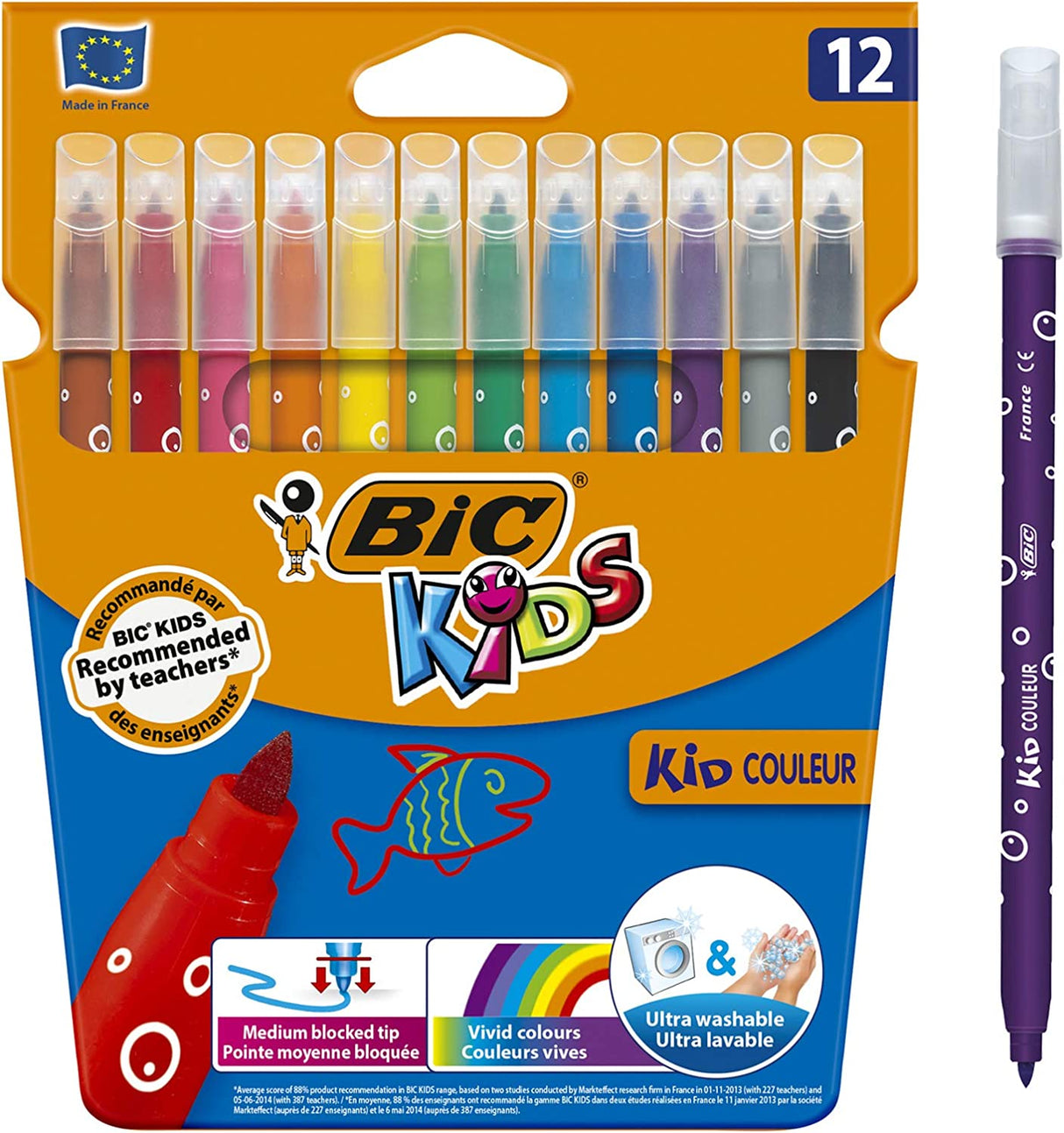 BIC KIDS 12 COLOURING MARKERS (2727)