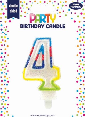 BIRTHDAY CANDLE 4 GLITTERED (6828-4-OBB)