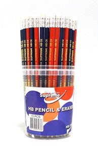 PENCIL HB RUBBER TIP TUB 72 (HB-1568)
