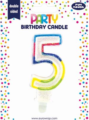 BIRTHDAY CANDLE 5 GLITTERED (6828-5-OBB)