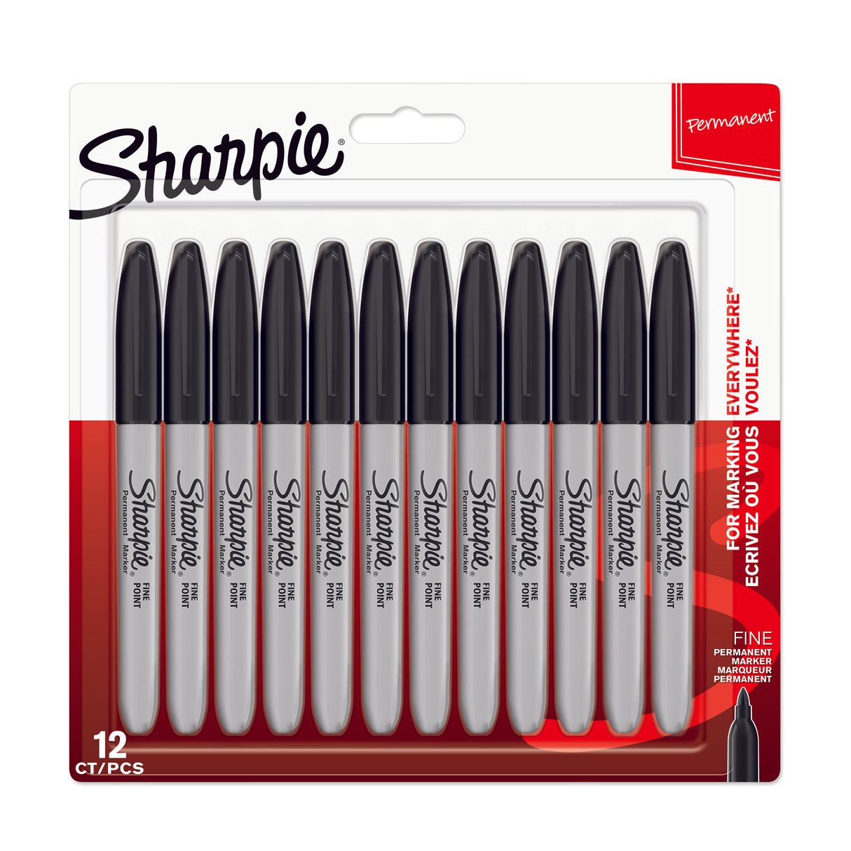 SHARPIE 12 BLACK PERM MARKERS (1996111)