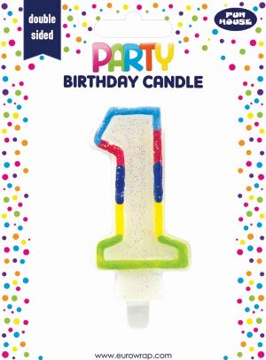BIRTHDAY CANDLE 1 GLITTERED (6828-1-OBB)