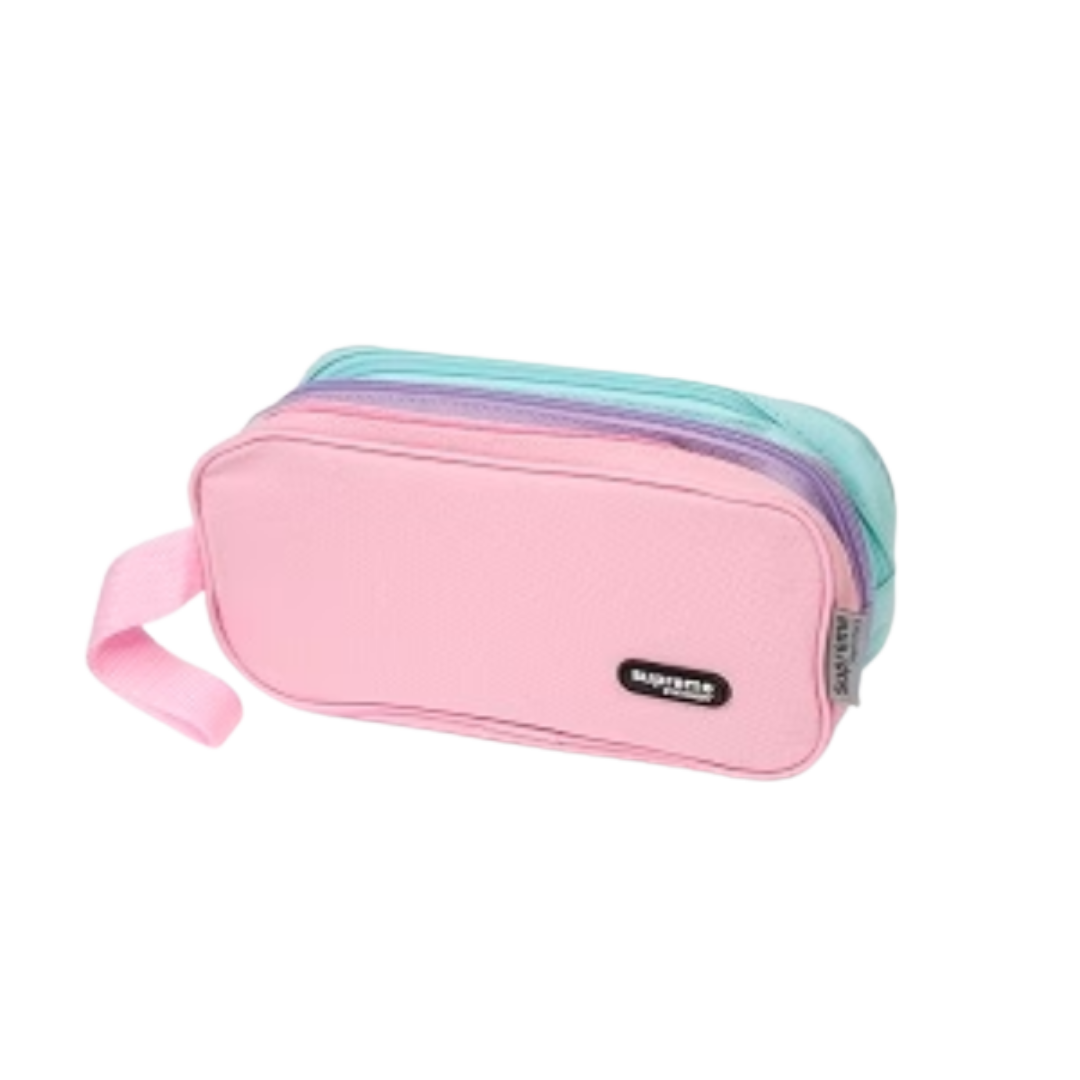 TRIPLE PENCIL CASE PNK PUR BL (PC-2467)