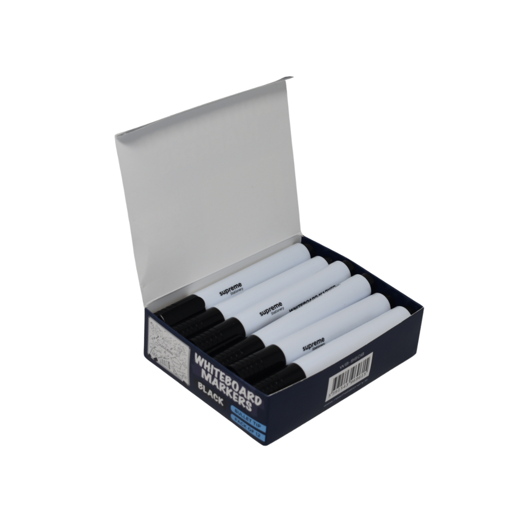 WHITEBOARD MARKER BLACK BOX12 (WB-9608)