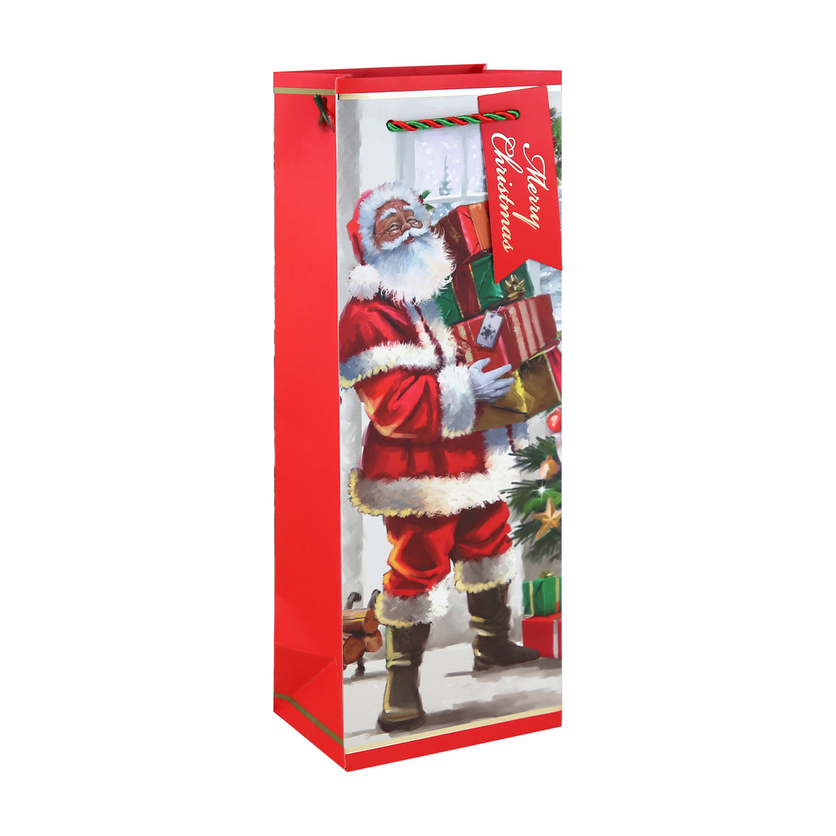 XMAS BOTTLE TRAD SANTA (X-37508-4C)