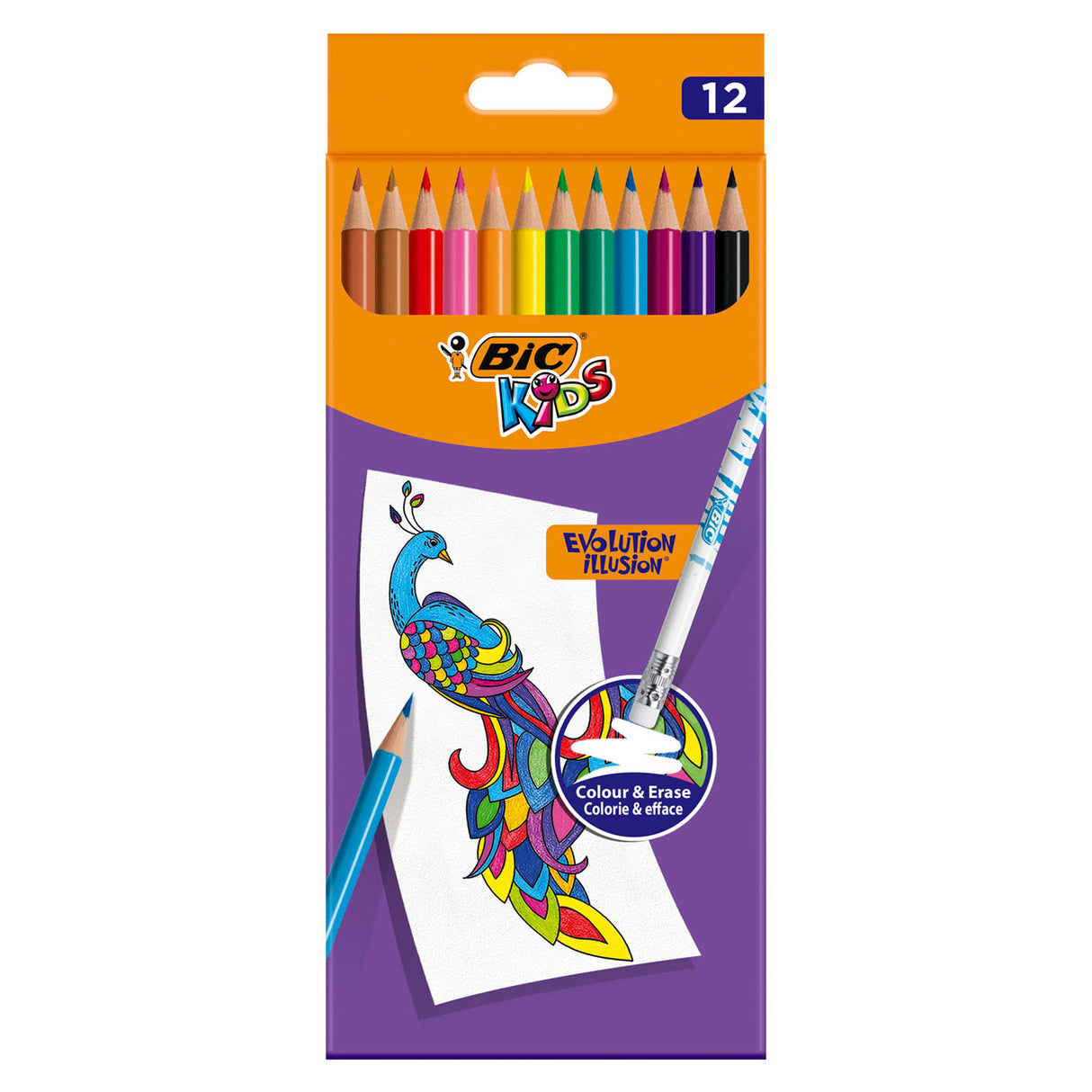 BIC EVO ERASABLE COL PENCILS 12 (304607)