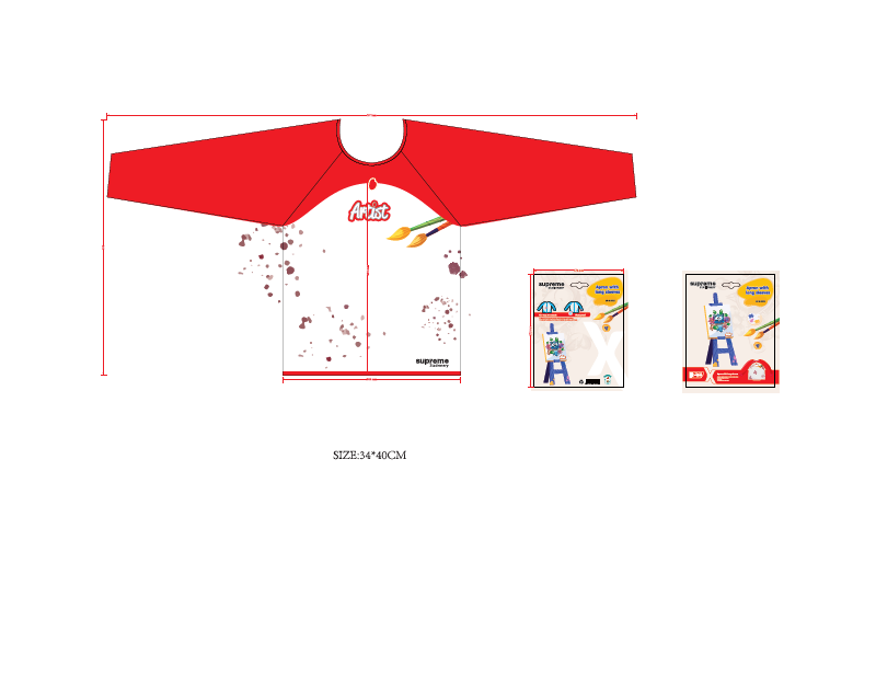APRON KIDS SMALL RED (AP-S-2493)