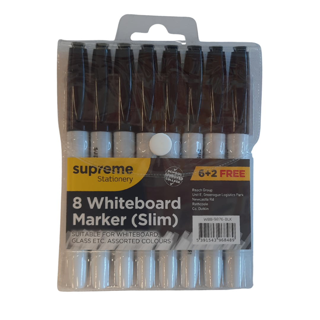 WHITEBOARD MARKER 8PK BLK (WB8-9876BLK)
