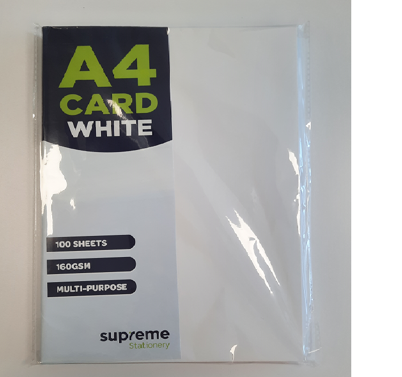 CARD A4 WHITE 100PK 160GSM (WC-0116)
