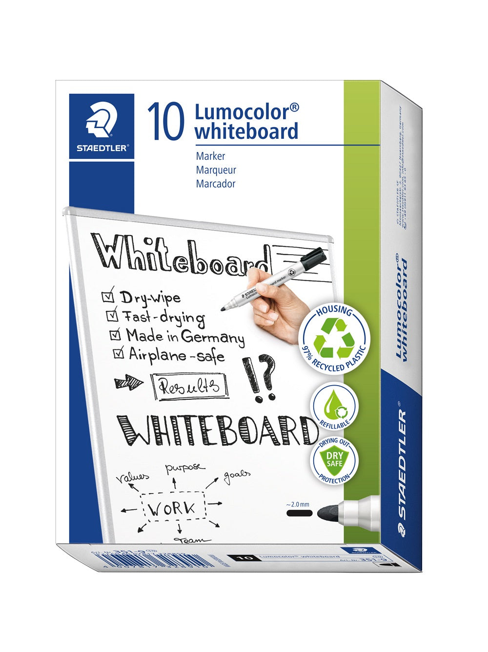 STAEDTLER W/BOARD MARKER BLK BOX (351-9)