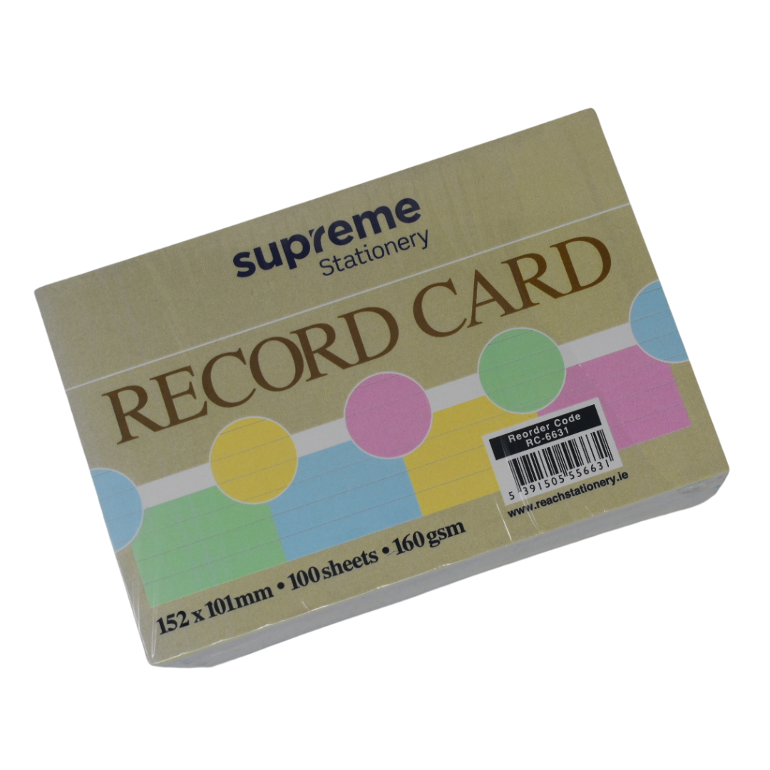 RECORD CARD 6X4 ASST COLOUR (RC-6631)