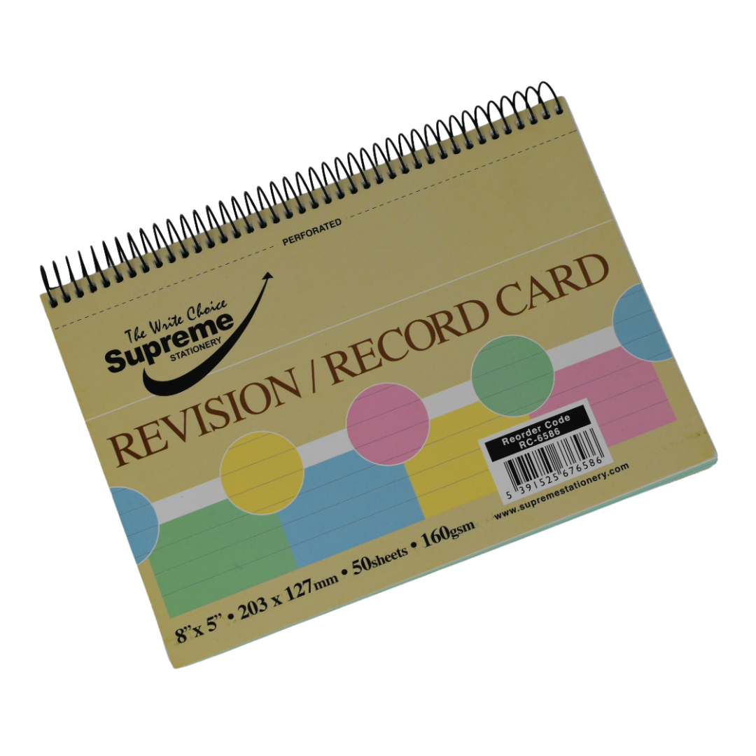 RECORD CARD 8X5 SPIRAL ASST (RC-6586)