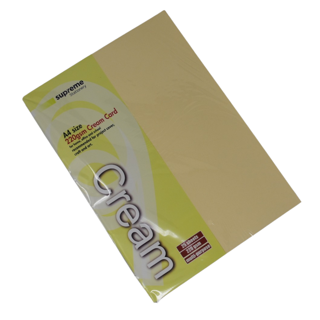 CARD A4 CREAM 25PK 220GSM (CC-4685)