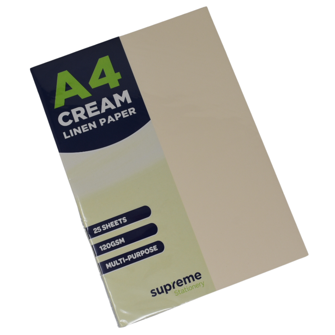 LINEN PAPER A4 CREAM 25PK 120GSM(CP5095)