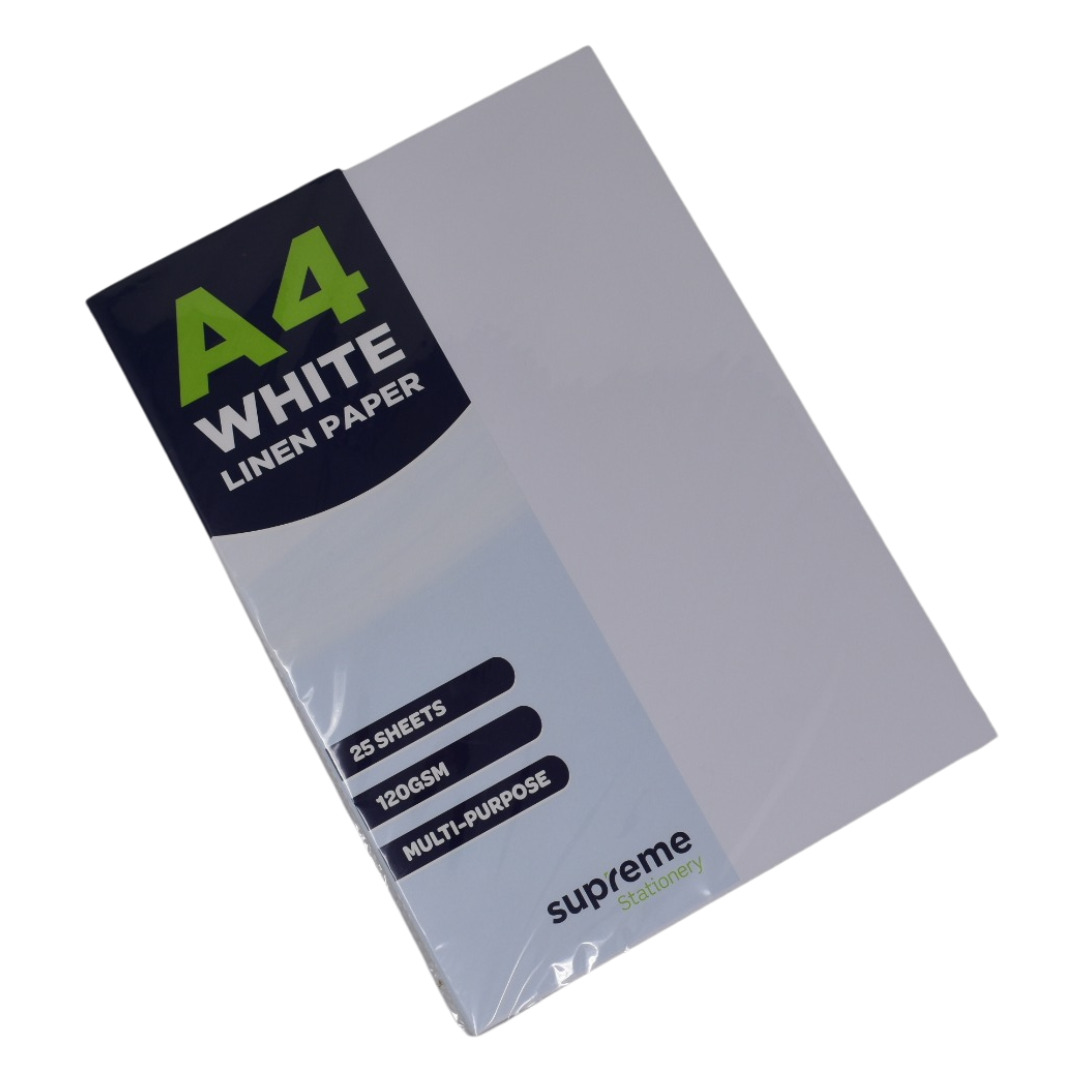 LINEN PAPER A4 WHITE 25PK 120GSM(IP5118)