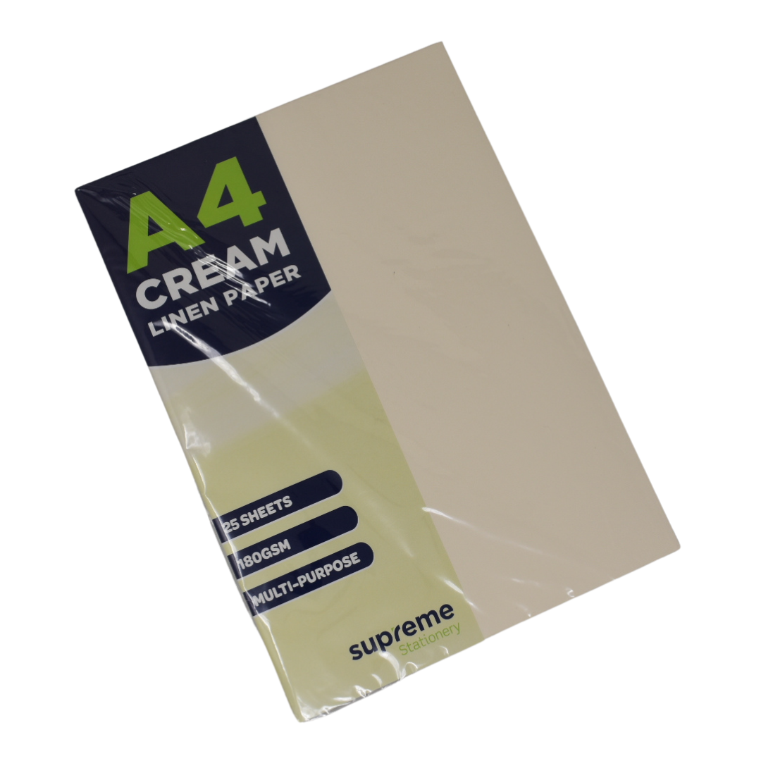 LINEN CARD A4 CREAM 25PK 180GSM(CP-9831)