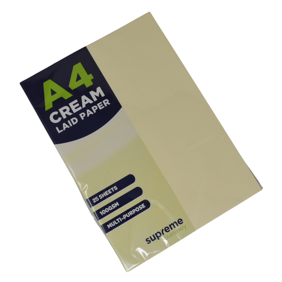 LAID PAPER A4 CREAM 25PK 100GSM(CP-9794)