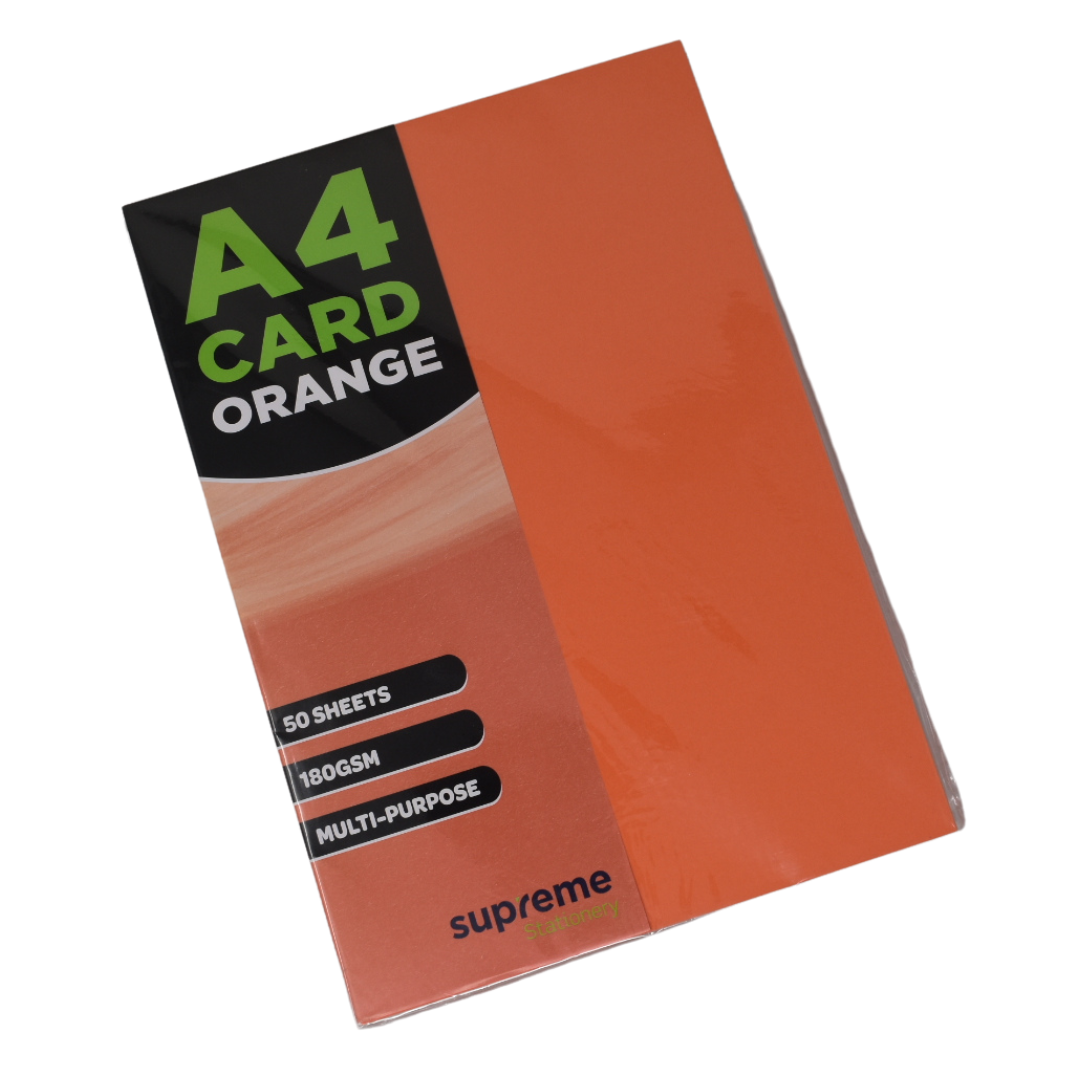 CARD A4 ORANGE 50PK 160GSM (CC-6495)