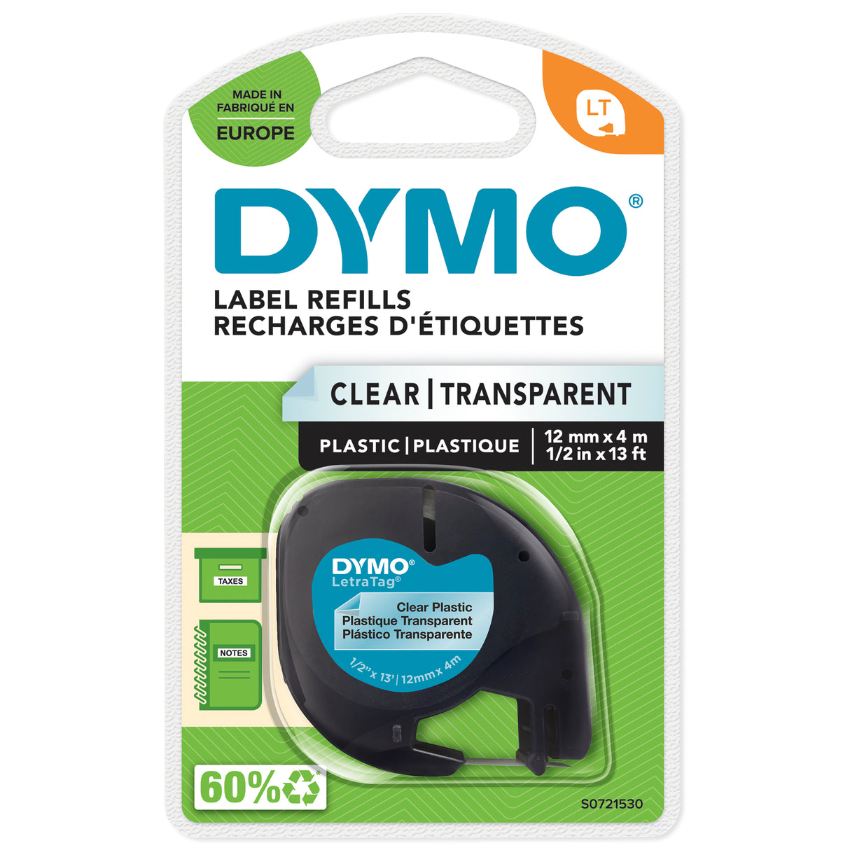 DYMO TRANSPARENT BLK/C LABEL (S0721530)