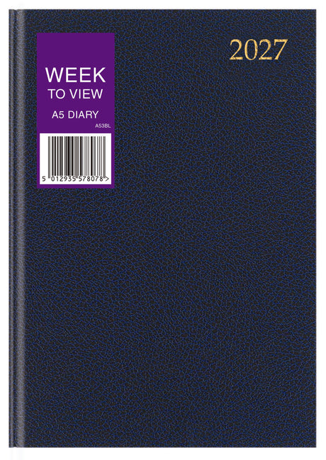 DIARY 2027 A5 WEEK TO VIEW AST (27-TA53)