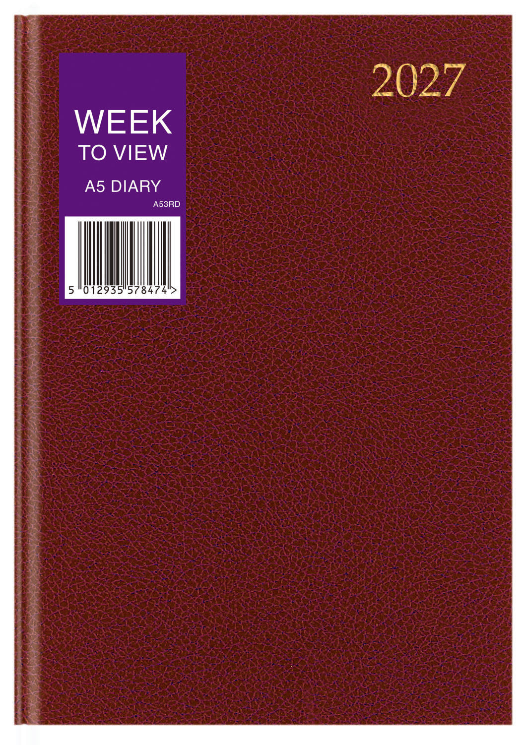 DIARY 2027 A5 WEEK TO VIEW AST (27-TA53)