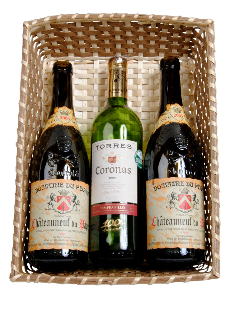 BASKET 3 BOTTLE MULTIWEAVE (475451)