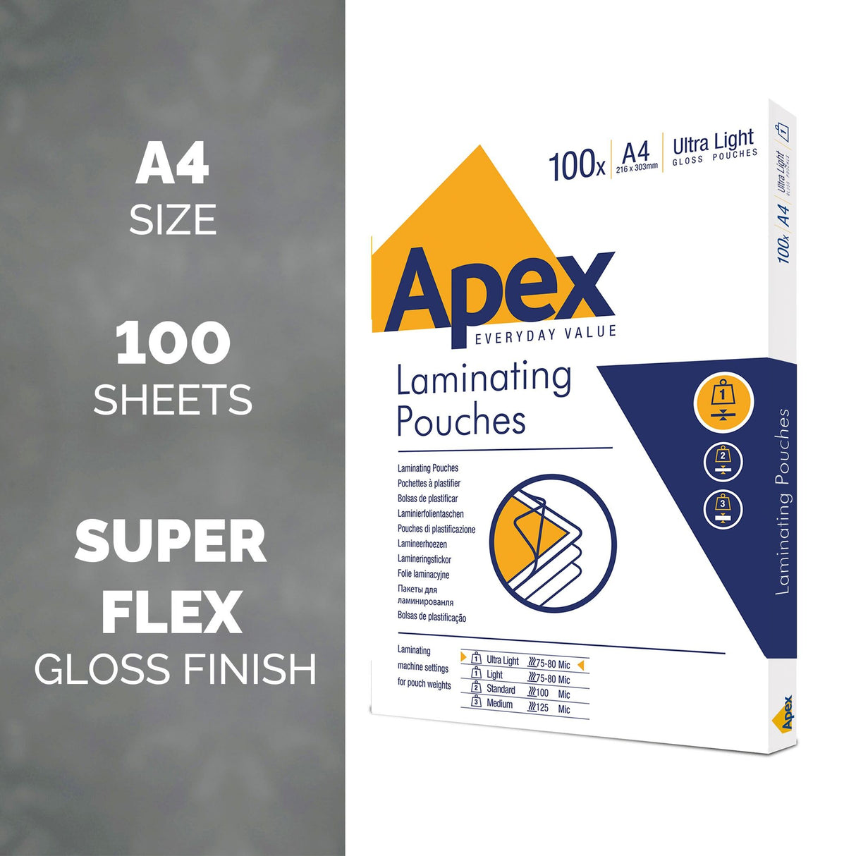 APEX 150M LAMINATING POUCH PK100 (20001)