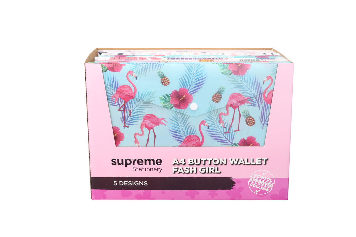 A4 BUTTON WALLET GIRLS CDU (BW-9855-CDU)