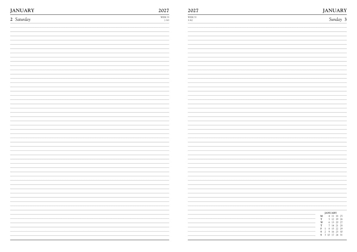 DIARY 2027 A4 PAGE A DAY BLK (27-TA41BK)